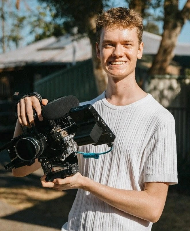 Reuben Bazley with camera